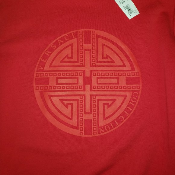 Rare Versace Collection Greek Logo Red Sweater - Picture 2 of 5